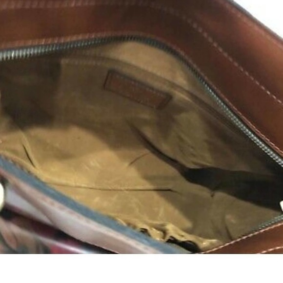 PATRICIA NASH “BOLSENA TOTE” HANDMADE LEATHER ENGLISH‎ MUMS DESIGN SHOULDer Bag - Picture 6 of 10